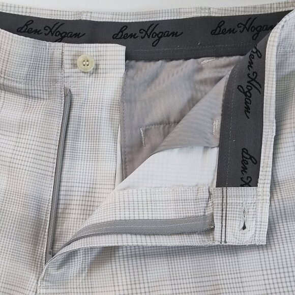 Ben Hogan flat front golf shorts grey plaid men's size 36 - Picture 6 of 10